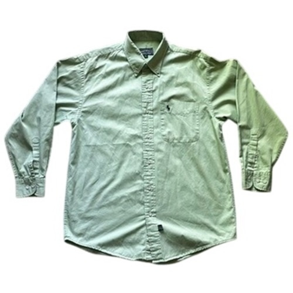Polo Country Ralph Lauren Mens Sage Green Cotton Twill Button Down Shirt Size M